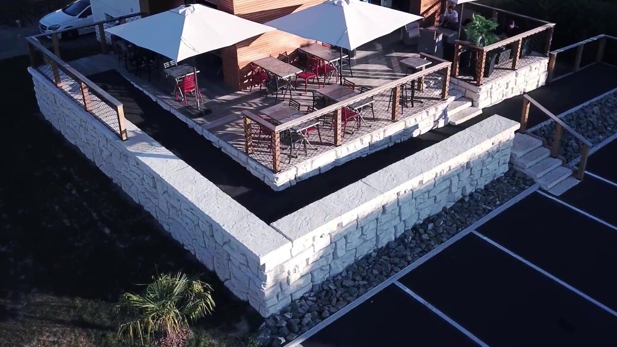 Подпорные стены из бетонных блоков