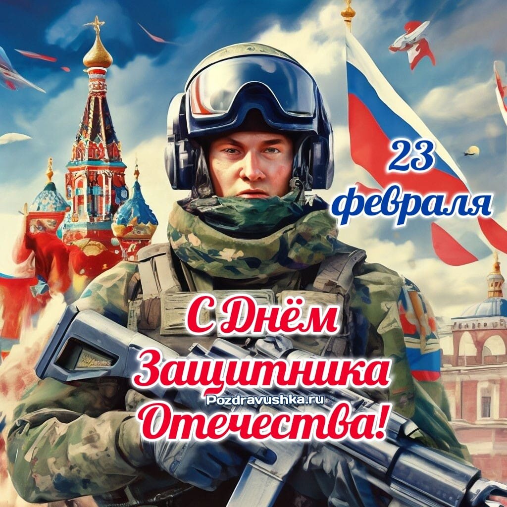 Открытка с 23 февраля с сайта https://pozdravushka.ru/