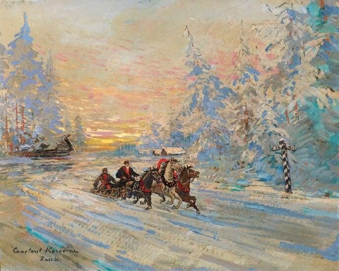 Константин Коровин. Тройка. 1930-е гг. Изображение из открытых источников.