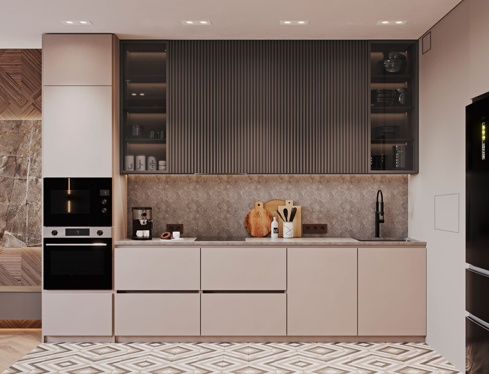 на полу керамогранит фабрики Mainzu, коллекция Versailles Hermitage