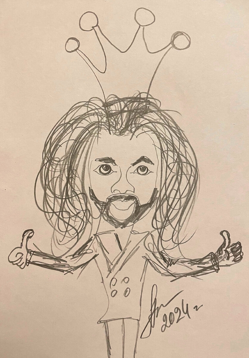 Шарж Филипп Киркоров. Автор Аваков Владимир 17.02.2024 г.