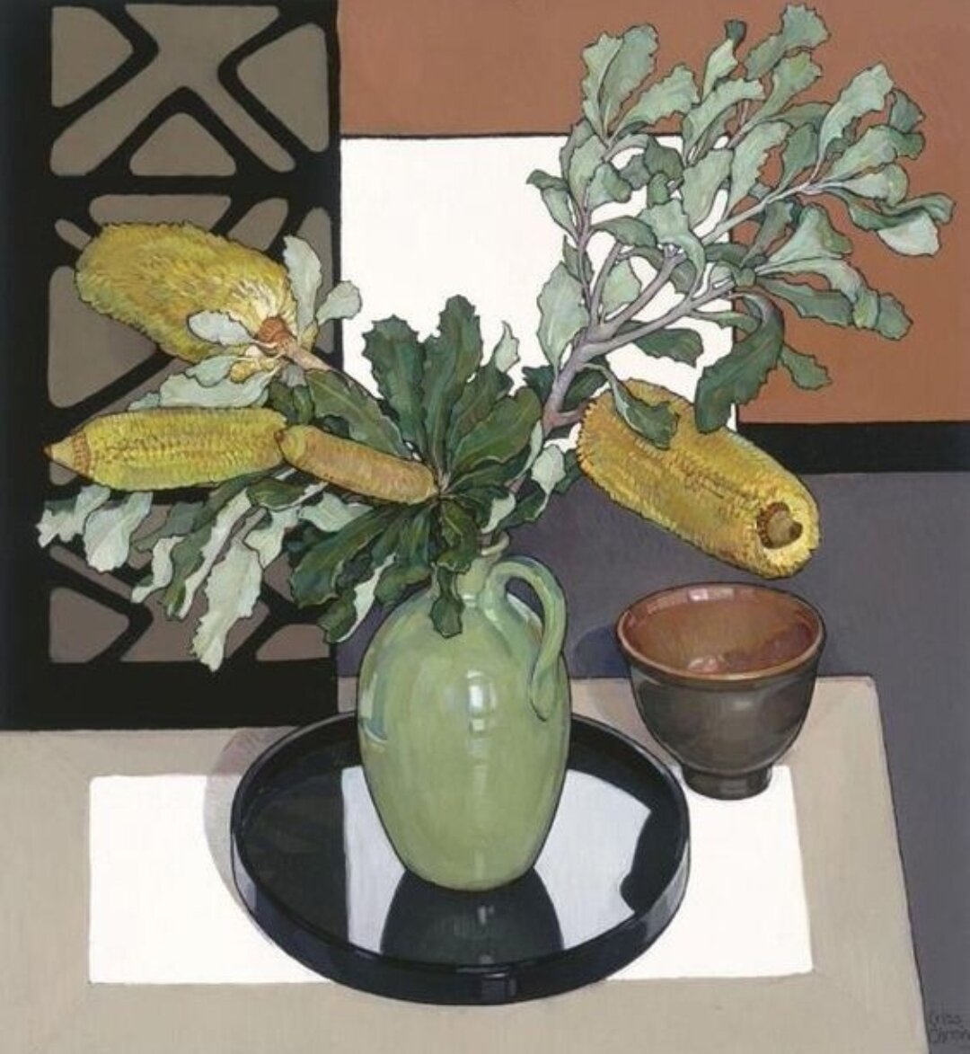 Натюрморт с зеленым кувшином. Художница Крисс Каннинг. Австралия.