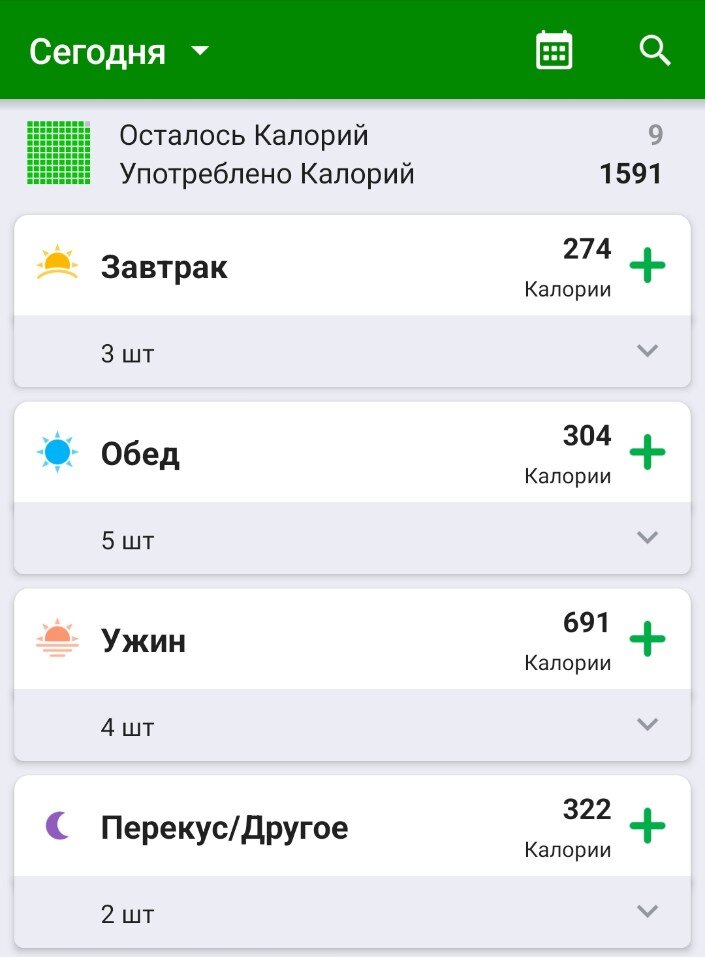 У меня уже все заполнено за текущий день, т.к. пишу вечером) 
