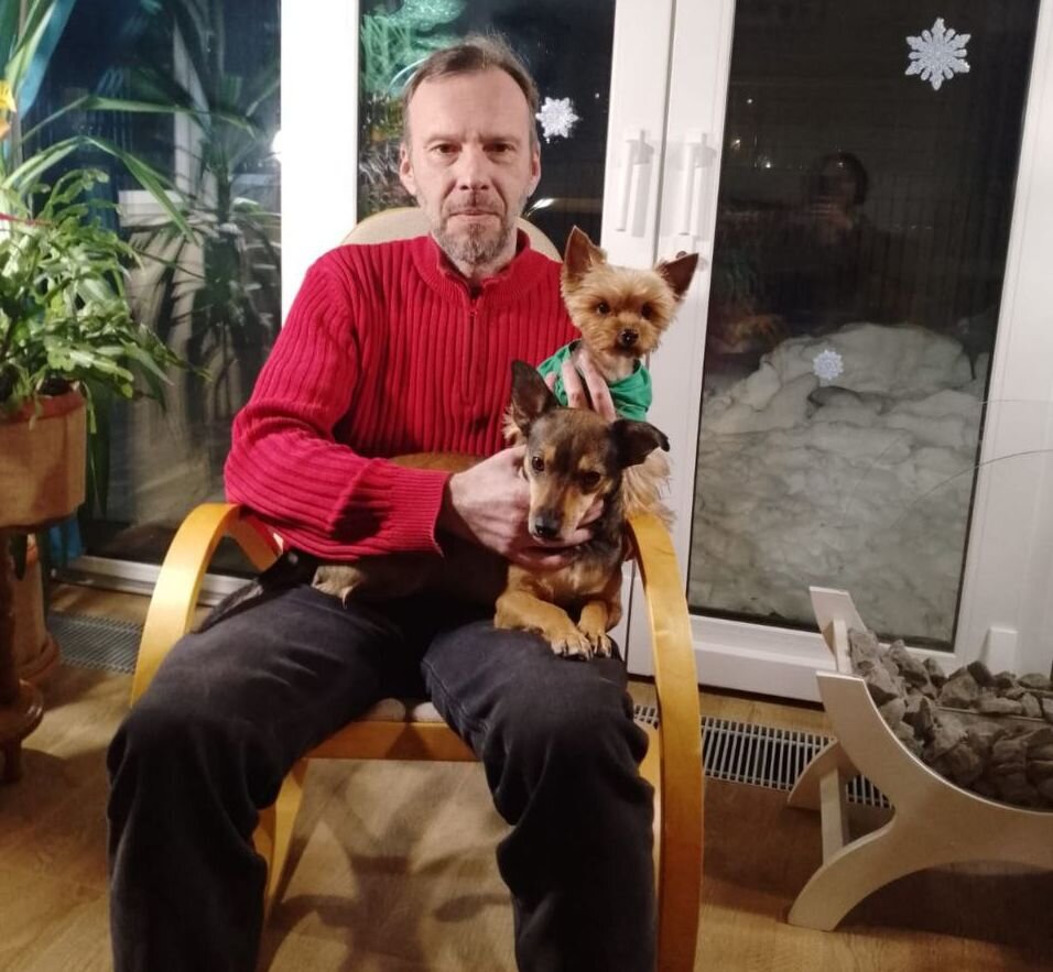 Румба с хозяином и подружкой Соней