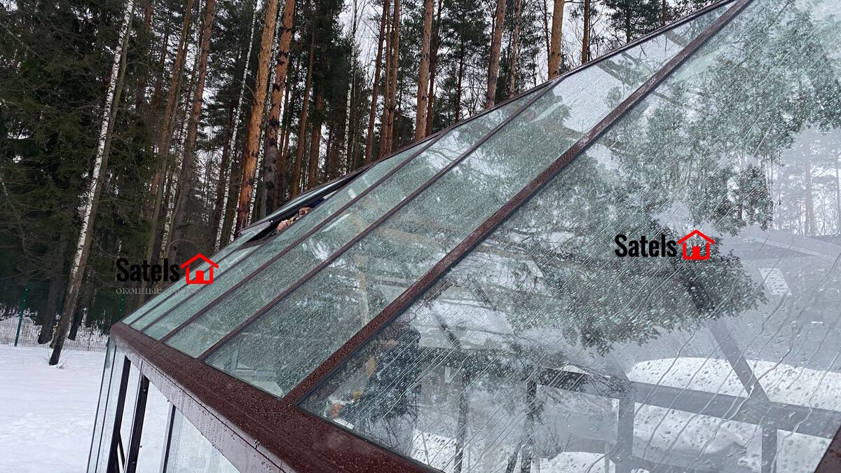 Алюминиевая стеклянная теплица