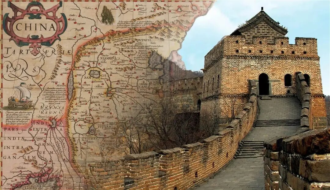 Великая Китайская стена и карта Китая