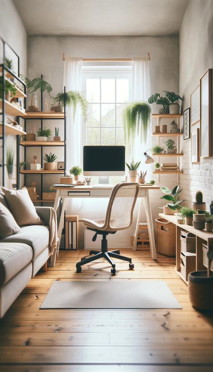 Работа из дома стала новой нормой для многих из нас, и правильно организованное рабочее пространство играет ключевую роль в нашей продуктивности и общем благополучии. Вот несколько советов, как превратить ваш домашний офис в источник вдохновения и эффективности.

1. Выбор Места: Выделите для домашнего офиса тихое и спокойное место, где вас меньше всего будут беспокоить домашние дела и шум. Уголок с хорошим естественным освещением от окна — идеальный выбор.

2. Рабочая Станция: Инвестиции в качественный рабочий стол и эргономичное кресло окупятся вашим комфортом и здоровьем. Важно, чтобы стол был достаточно просторным для размещения всех необходимых принадлежностей и оборудования.

3. Организация Пространства: Используйте органайзеры для документов, канцелярские принадлежности, и убедитесь, что все необходимое находится в пределах досягаемости. Чистый и упорядоченный стол способствует сосредоточению и снижает уровень стресса.

4. Личные Акценты: Добавьте в интерьер элементы, которые делают пространство уютным и вдохновляющим для вас. Это может быть что-то, что радует глаз и поднимает настроение — фотографии семьи, любимые книги, растения или произведения искусства.

5. Правильное Освещение: Помимо естественного света, обеспечьте достаточное количество искусственного освещения. Рабочий светильник на столе поможет избежать напряжения глаз и сохранит вашу энергию даже в поздние часы.

6. Поддержание Температуры: Удобство не только в мебели, но и в климате. Убедитесь, что в вашем домашнем офисе поддерживается комфортная температура, и не забывайте регулярно проветривать помещение.

Превратить дом в место для продуктивной работы может быть не только полезным, но и увлекательным процессом. Эти простые шаги помогут вам создать идеальное рабочее место, которое будет радовать вас каждый день и способствовать достижению новых профессиональных высот.