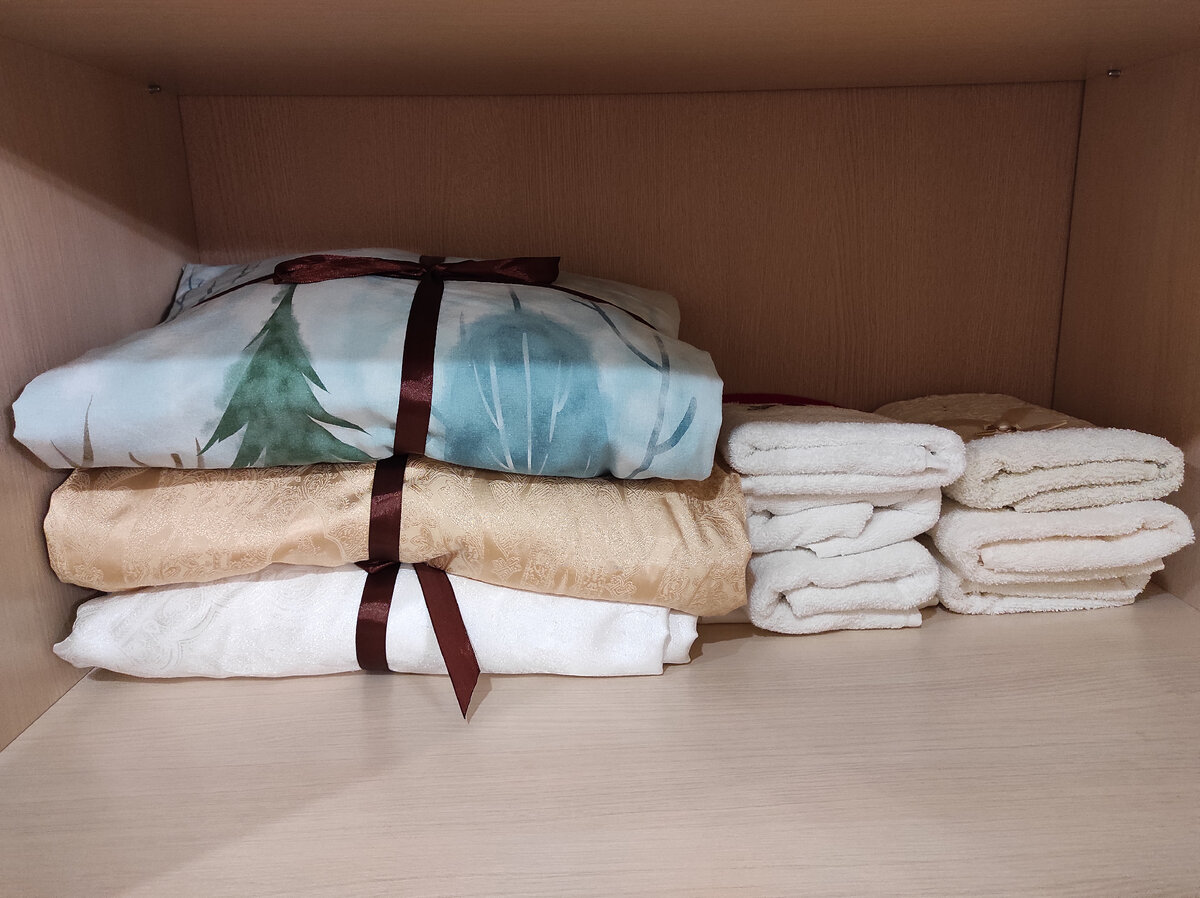 Хранение постельного белья и полотенец 