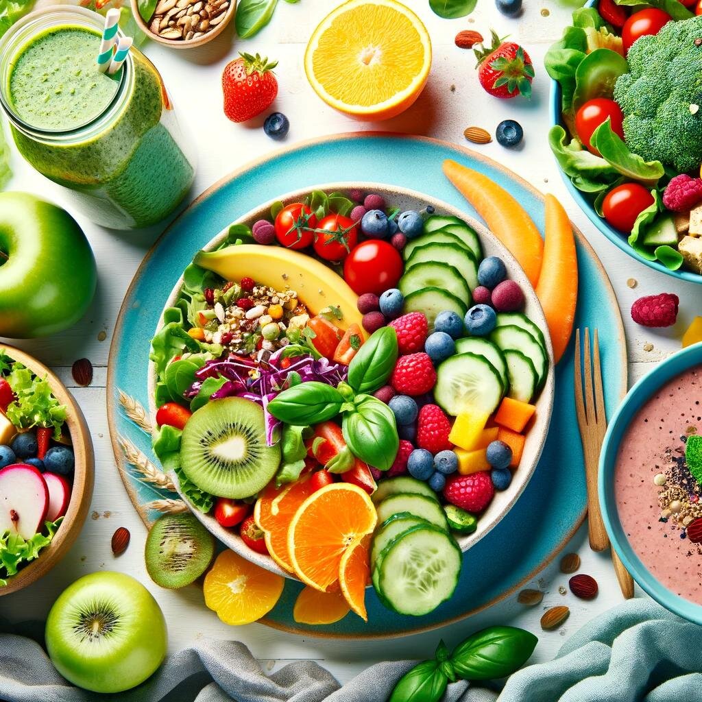 Переход к здоровому питанию не должен быть скучным или монотонным. Существует множество вкусных и питательных блюд, которые могут удовлетворить ваши вкусовые предпочтения и в то же время питать ваше тело всем необходимым. Вот несколько простых рецептов для начала вашего пути к здоровому питанию.

1. Салат из киноа с овощами:

	•	1 чашка вареного киноа
	•	1 красный болгарский перец, нарезанный
	•	1 огурец, нарезанный
	•	1/2 чашки нарезанного красного лука
	•	1/2 чашки нарезанной моркови
	•	Сок 1 лимона
	•	Оливковое масло, соль и перец по вкусу

Смешайте все ингредиенты в большой миске и заправьте соком лимона, оливковым маслом, солью и перцем.

2. Зеленый смузи для завтрака:

	•	1 спелый банан
	•	1 чашка свежего шпината
	•	1/2 авокадо
	•	1 чашка миндального молока
	•	1 столовая ложка льняного семени

Все ингредиенты взбейте в блендере до гладкости.

3. Цветная капуста, запеченная с травами:

	•	1 головка цветной капусты, нарезанная на соцветия
	•	2 столовые ложки оливкового масла
	•	1 чайная ложка сушеного розмарина
	•	1 чайная ложка сушеного тимьяна
	•	Соль и перец по вкусу

Цветную капусту смешайте с оливковым маслом, розмарином, тимьяном, солью и перцем. Запекайте в духовке при 200°C в течение 20-25 минут до золотистой корочки.

Эти простые и полезные блюда помогут вам внести разнообразие в ваш рацион и сделать шаг к более здоровому образу жизни. Начните свой день с питательного завтрака, обогатите обед полезными ингредиентами и завершите ужин легким, но сытным блюдом.