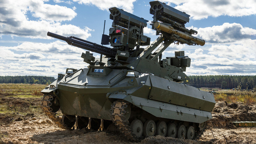     Многофункциональный робототехнический комплекс «Уран-9» на учениях ВС РФ РИА Новости Вадим Савицкий