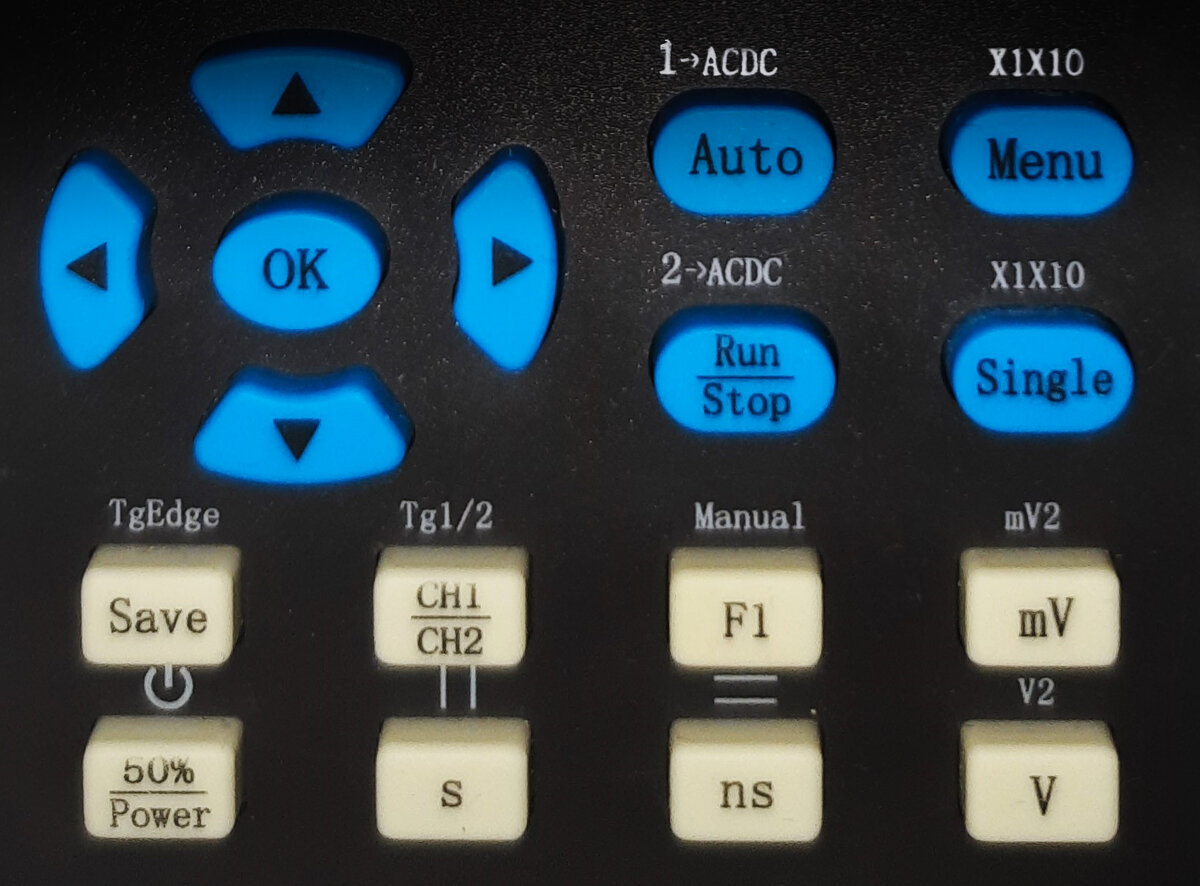 Кнопки управления осциллографом