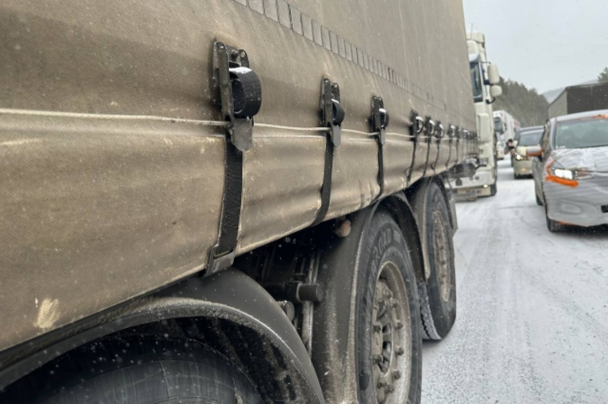    В Челябинской области столкнувшиеся фуры частично перекрыли трассу М-5