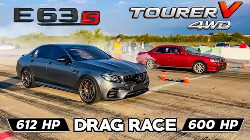 AMG E63s vs Tourer V and Evo X + BMW M4 vs Chaser 4WD 650 hp + AMG C43 vs BMW X5M