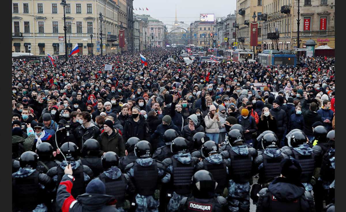 Митинг в Петербурге в 2021 году. Фото из открытого источника в Яндексе