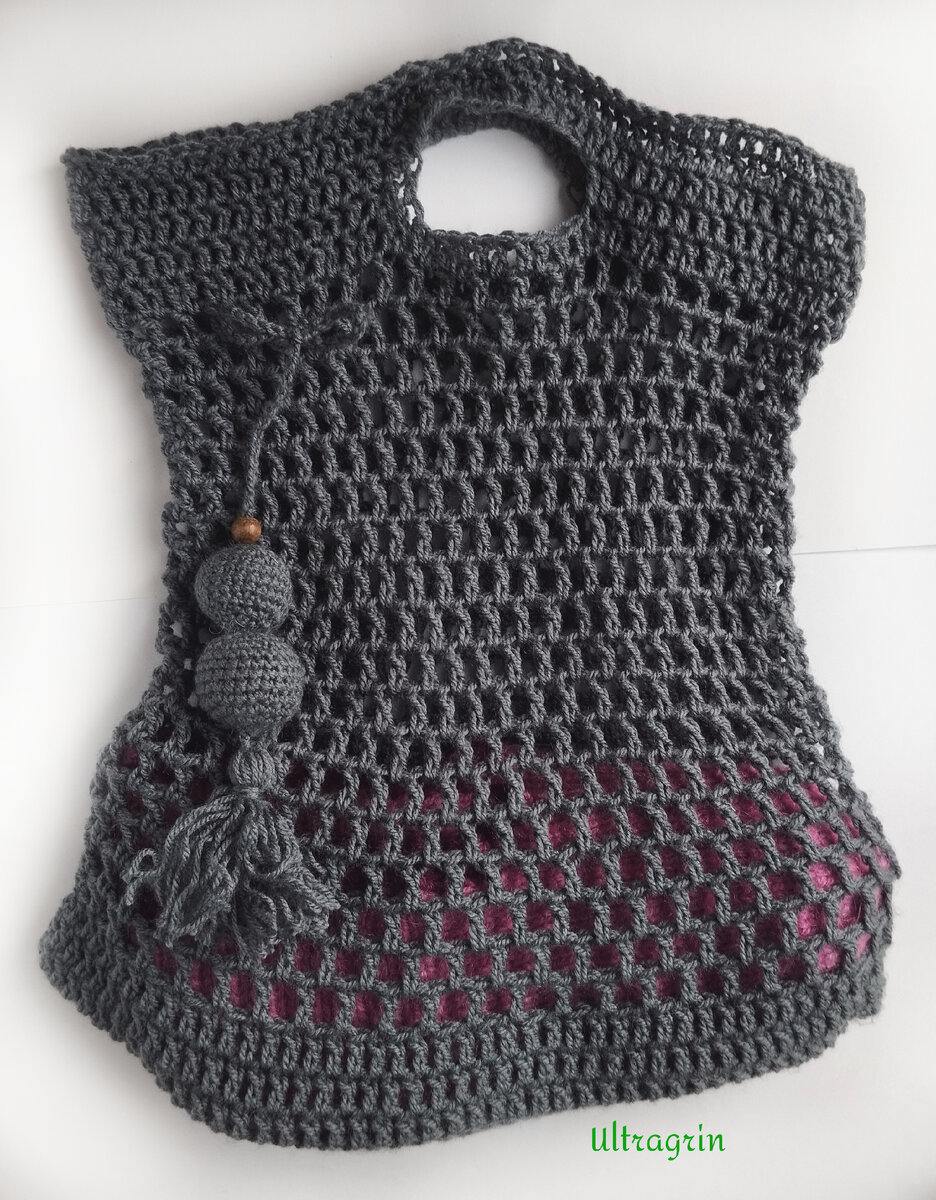 Сетка из акриловой прияжи для сестры.