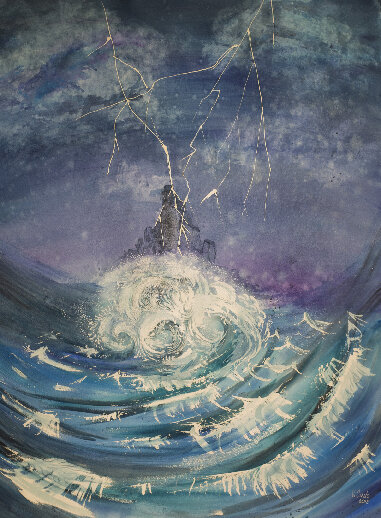 Виктория Красноярова, авторская иллюстрация к сказке "По следам грифонов"