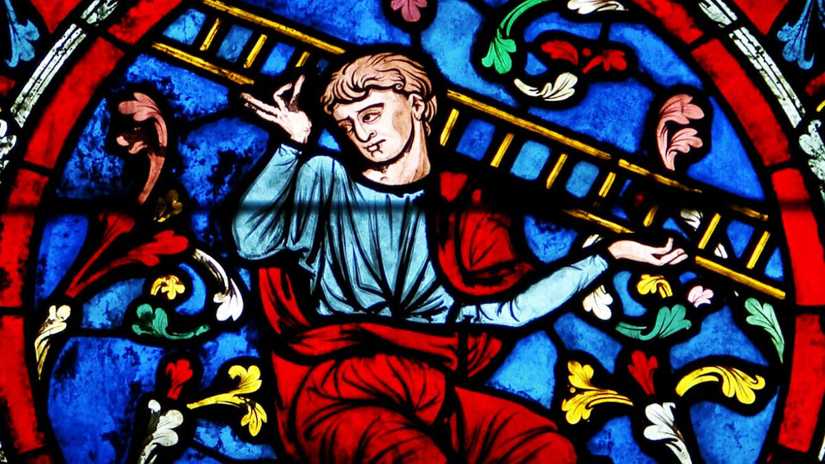 Иаков и лестница. Фрагмент витража Собора Парижской Богоматери, Дерево Иессея