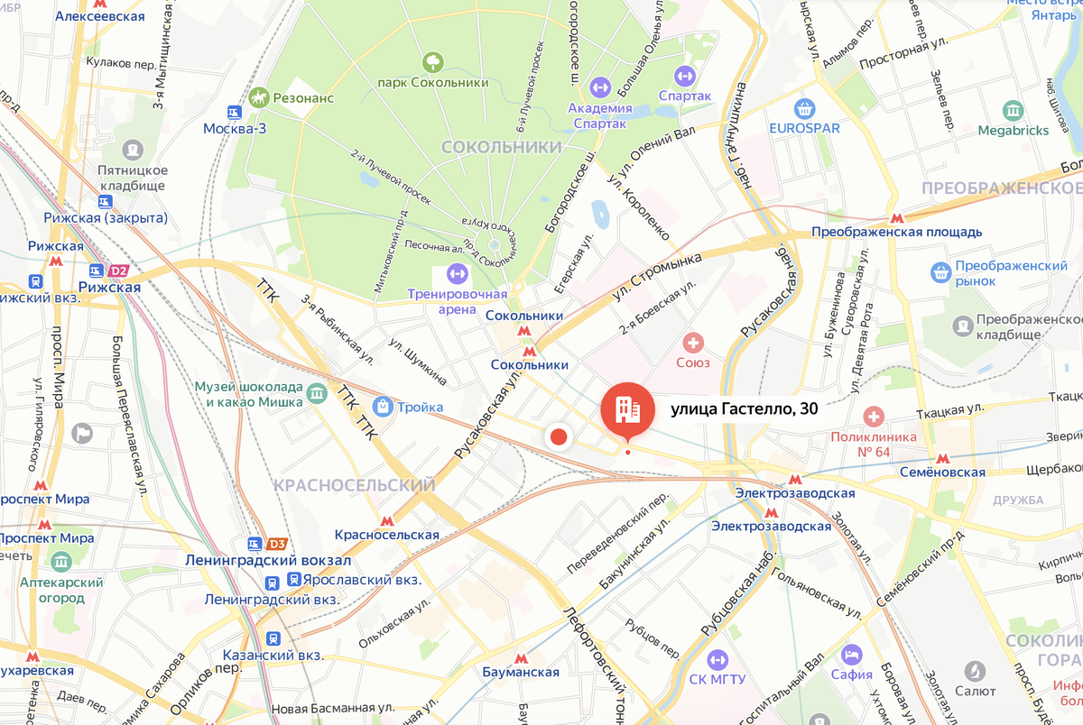 Местоположение под застройку ЖК Sokolniki