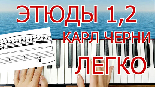 Этюд 1-2 Черни На пианино для Начинающих Легко Просто+ НОТЫ🎵