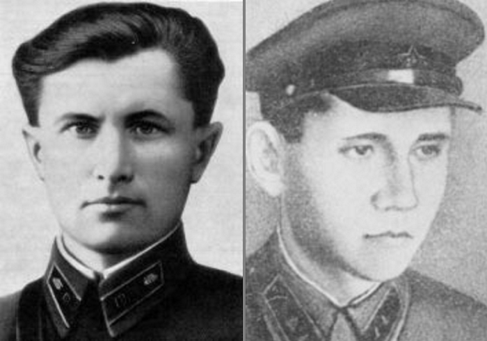 Командир танка Зайцев Василий Михайлович и стрелок-радист Ращупкин Андрей Иванович 