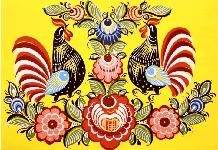 Городецкая роспись. Фото взято из свободных источников. 