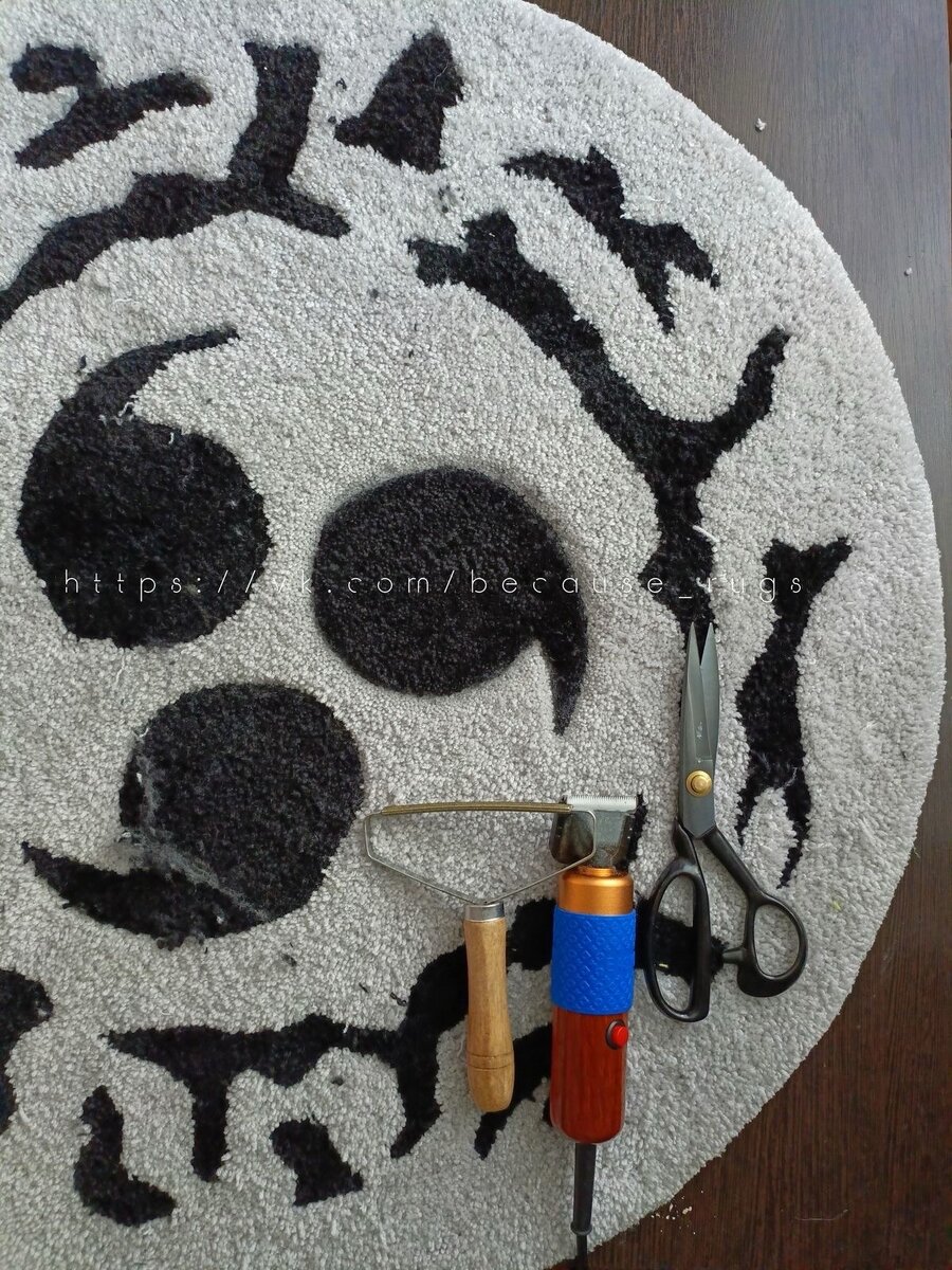 Процесс контуринга ковра