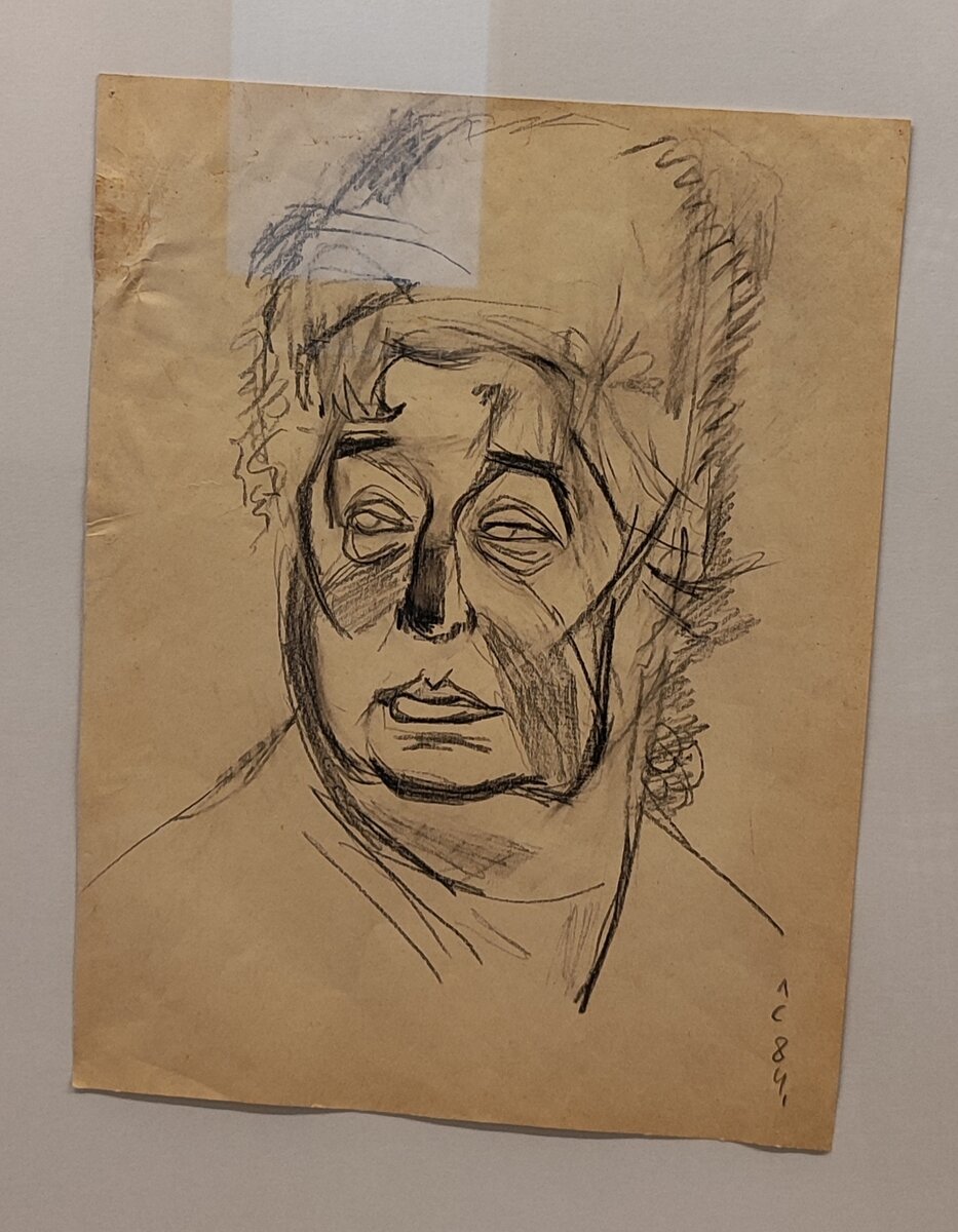 Лев Сморгон "Портрет Ахматовой", бумага/карандаш, 1984