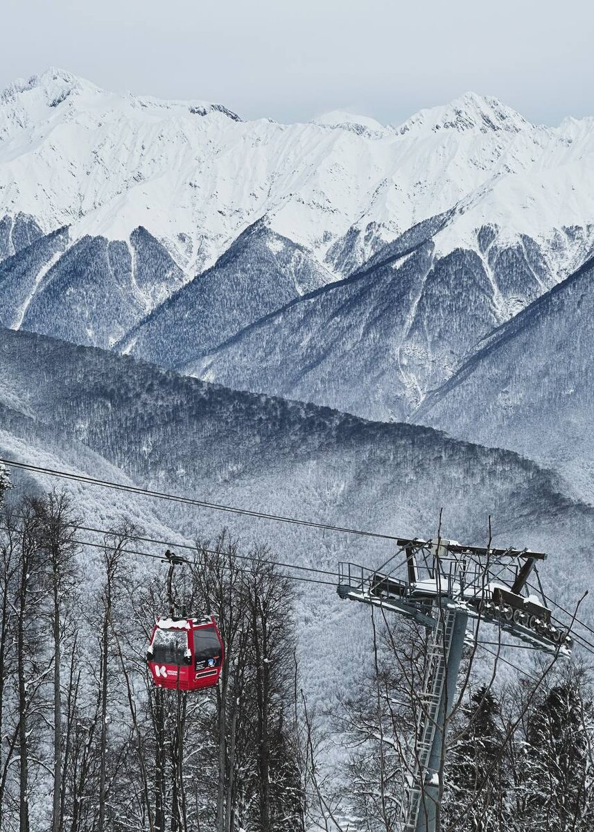 Вид со смотровой площадки курорта Красная Поляна