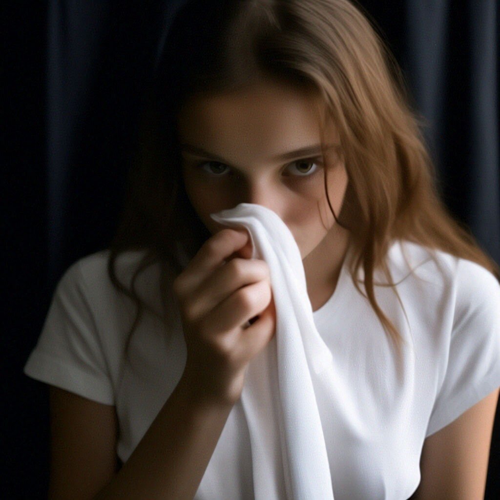 Девушка нюхает футболку своего возлюбленного. 