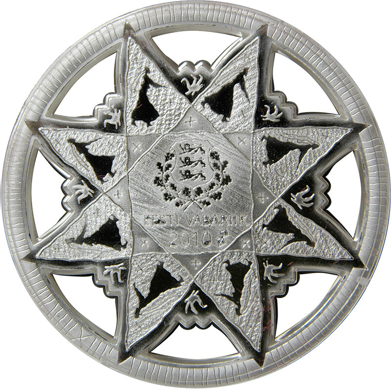 25 крон 2010 года «История Эстонии» (аверс). Источник: raritetus.ru.