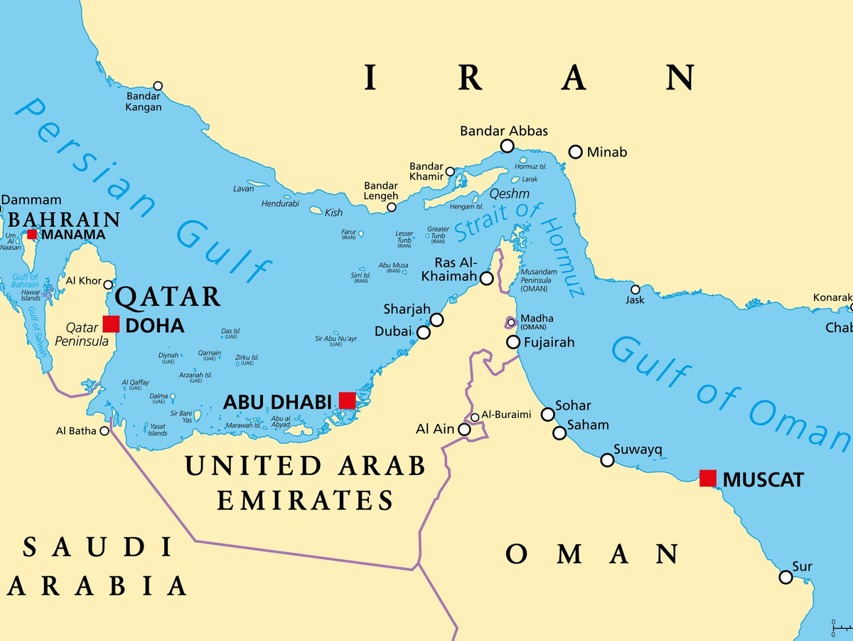 Карта региона Ормузского пролива. Источник: Getty Images