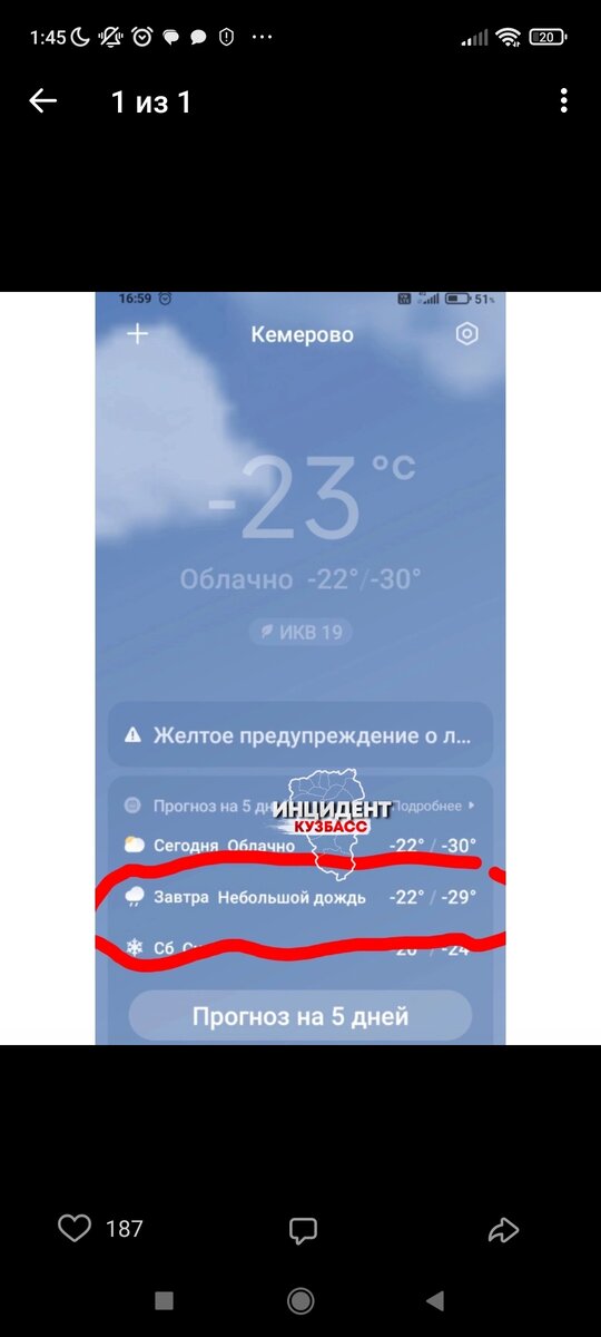 Вот такой интересный прогноз погоды был на пятницу))) хорошо, что мы  в области живём))