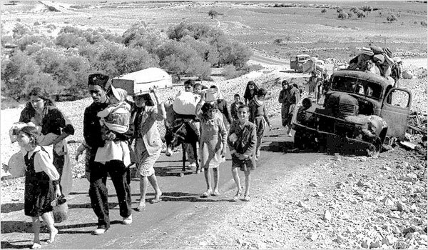 Палестинские беженцы покидают Галилею, ноябрь 1948 года 