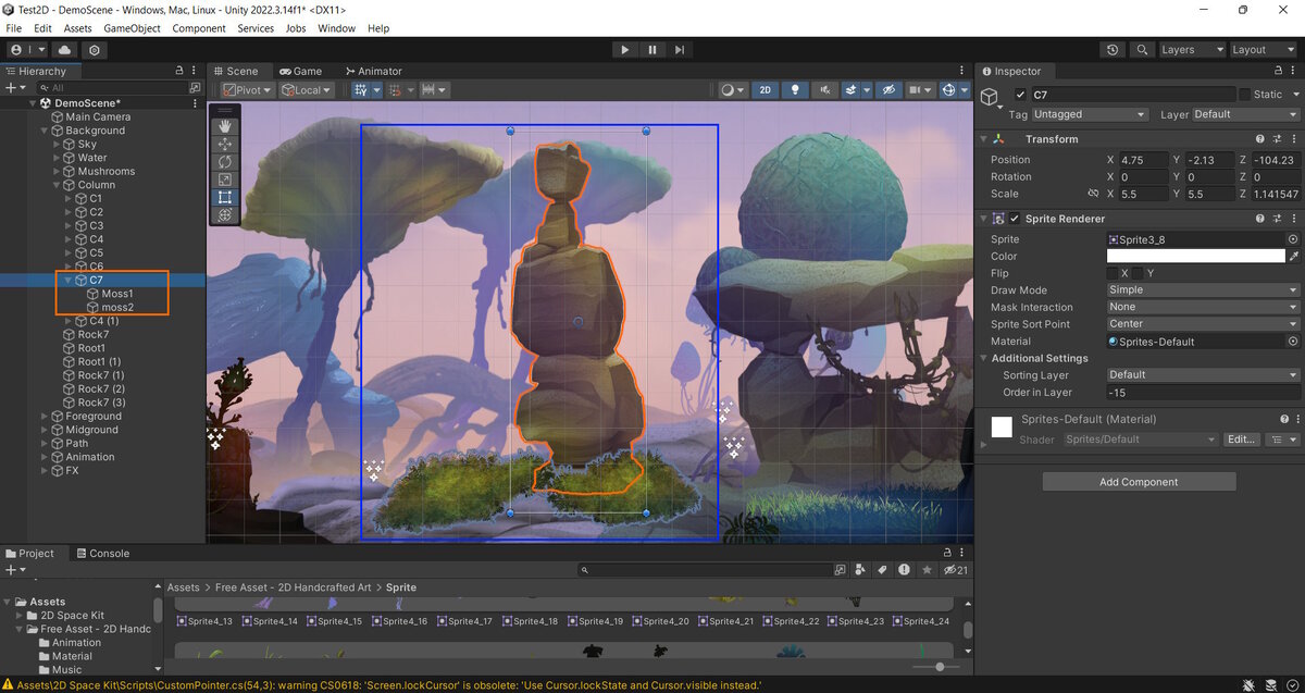 Рисунок 1. Создание игрового мира