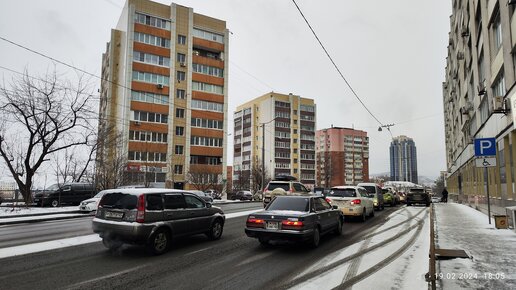 Владивосток февраль 2024, выпал снег