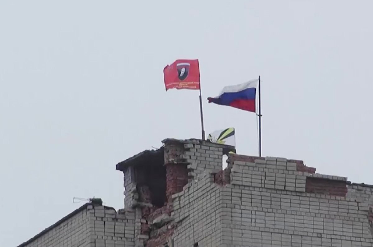    Российский флаг над Авдеевкой.