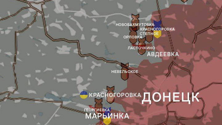 ПРОТИВНИК ОТКАТИЛСЯ НА ЧЕТЫРЕ КМ ЗАПАДНЕЕ ОТ ГОРОДА, ОСТАВИВ СОСЕДНЕЕ СЕЛО ЛАСТОЧКИНО. ВЕРОЯТНО, ОСТАТКИ УКРАИНСКОГО ГАРНИЗОНА СОБИРАЮТСЯ ОТОЙТИ К ОРЛОВКЕ. СКРИНШОТ КАРТЫ ТГ-КАНАЛА WARGONZO