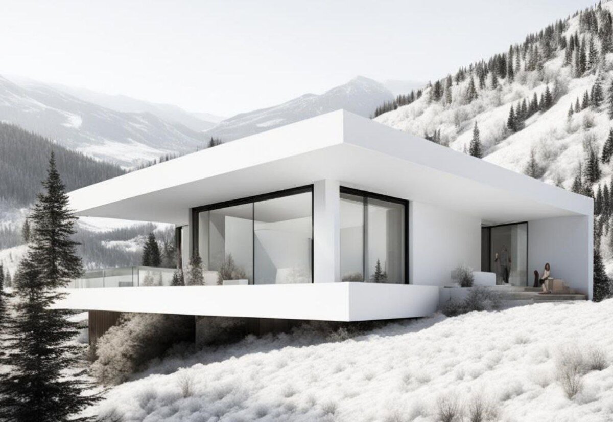 Такой дом органично вписывается в гористый ландшафт