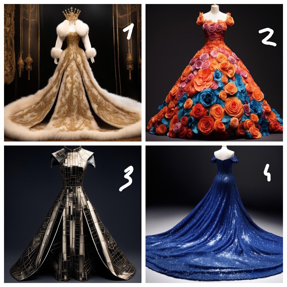    Выберите платье, которое вам больше всего по душеНейросеть