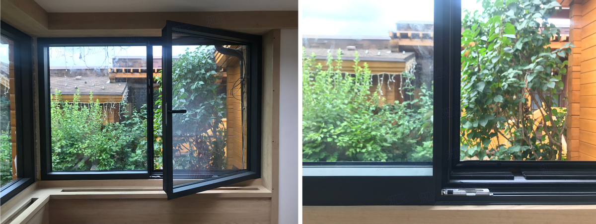 В этом проекте окна выполнены из фасадного профиля Schuco FWS 60 CV.