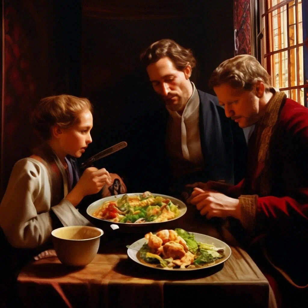 (Шедеврум) Работники за обедом