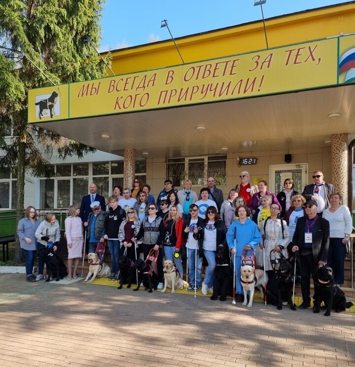 Выпускники школы собак-поводырей