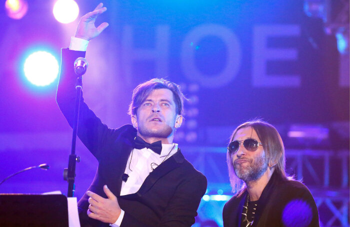    Участники группы «Би-2» Лева и Шура.Александр Рюмин/ТАСС