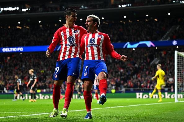 David Ramos / Getty Images📷Альваро Мората и Антуан Гризманн