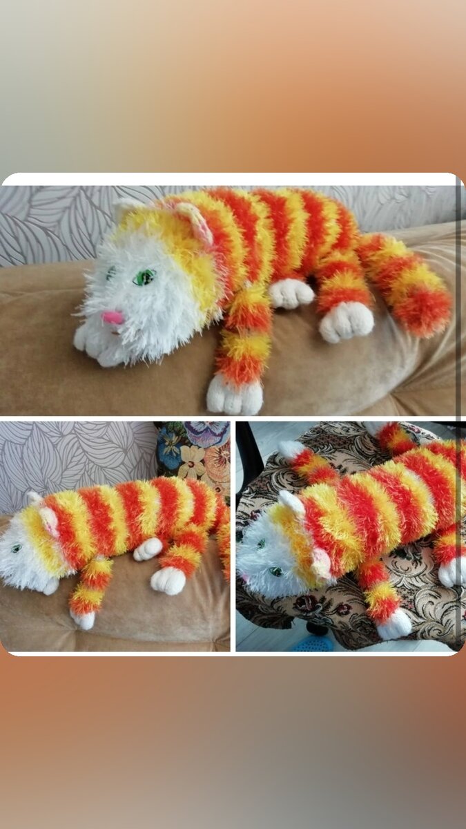Мой кот диванный спицами пряжей Травка и Детская новинка акрил. 