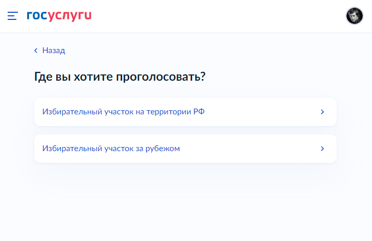Выборы гос услуги