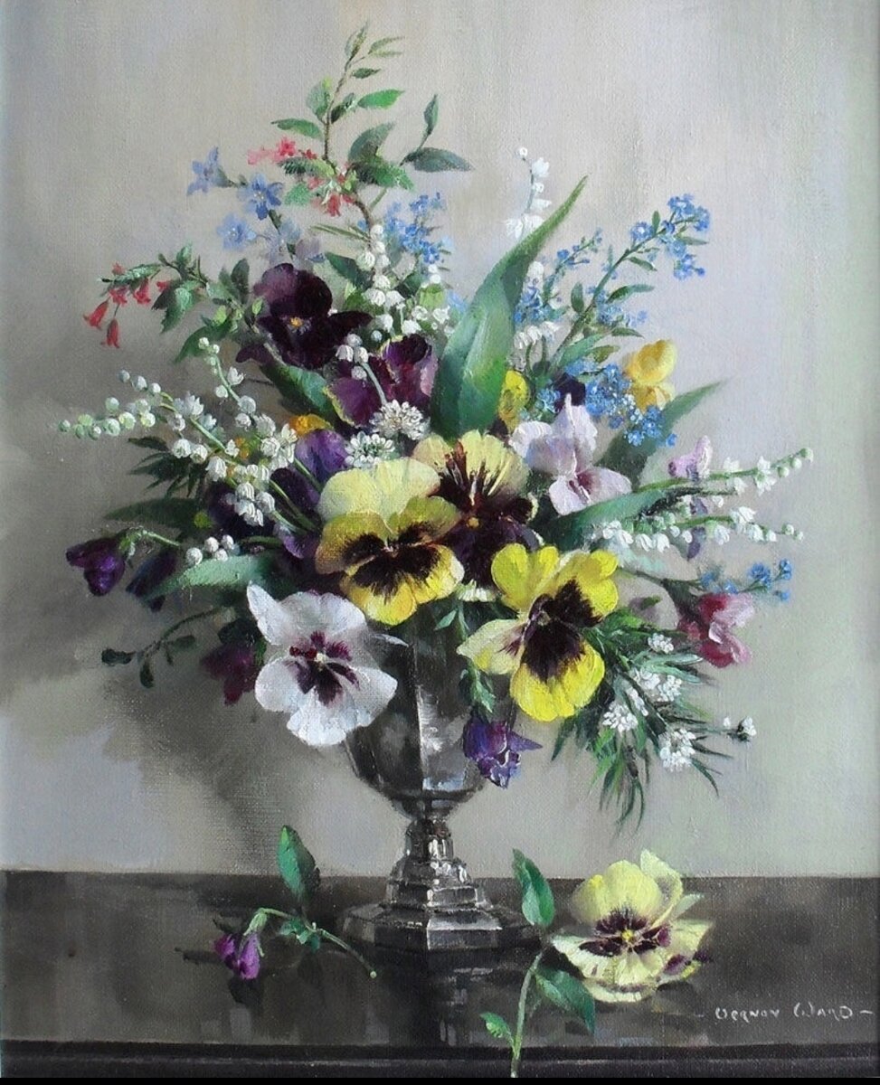 Натбрморт с анютиными глазками. Художник Отто Дидрик Оттесен.