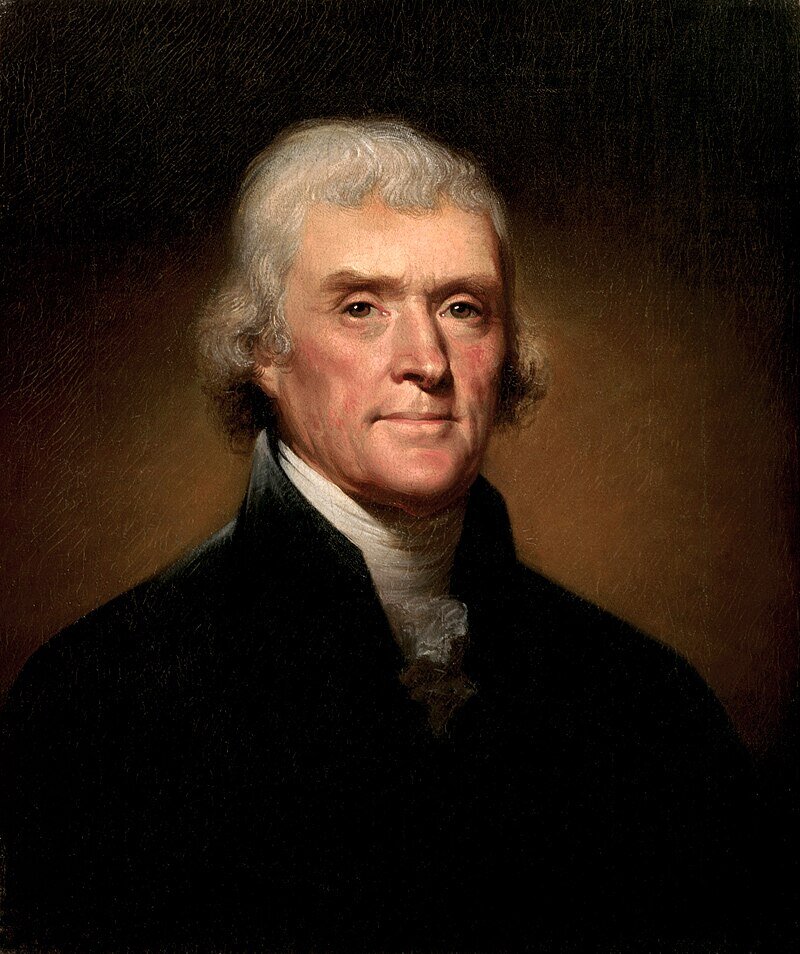 Томас Джефферсон (1743 - 1826) - американский юрист и политик, президент США (1801 - 1809). Портрет 1800 года.