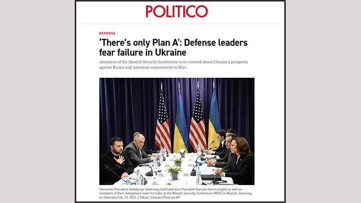 ЕСТЬ ТОЛЬКО ПЛАН А, СЕТУЕТ POLITICO. СКРИНШОТ САЙТА ИЗДАНИЯ