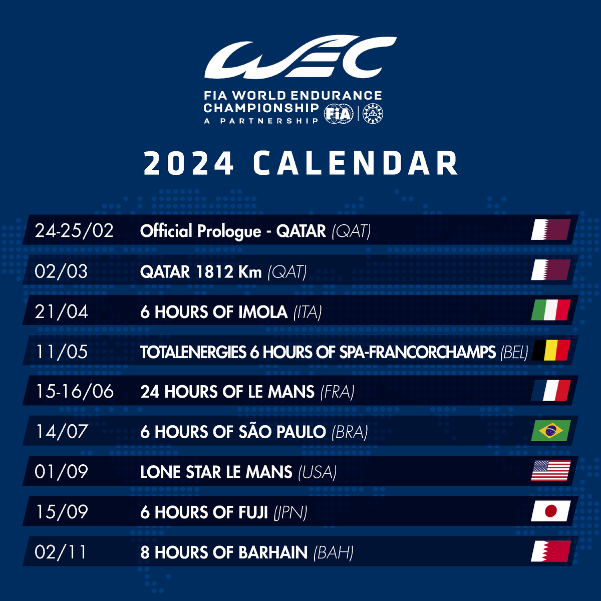 Гран при канады 2024 расписание. WEC 2024. WEC Calendar 2024. WRC 2024 Calendar. Formula 1 2024 Calendar.